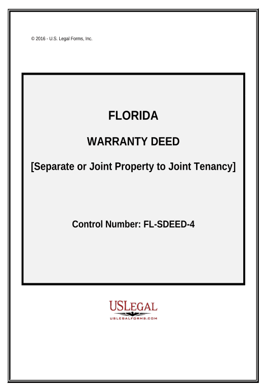 Incorporate Warranty Deed to Separate Property, or Joint Property, to Two Individuals as Joint Tenants - Florida Pre-fill from Office 365 Excel Bot