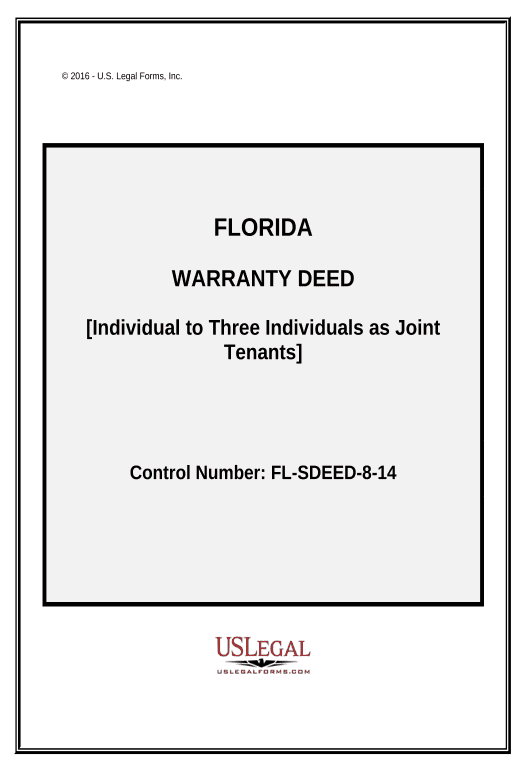 Extract Warranty Deed from Individual to Three Individuals as Joint Tenants with Right of Survivorship - Florida Salesforce