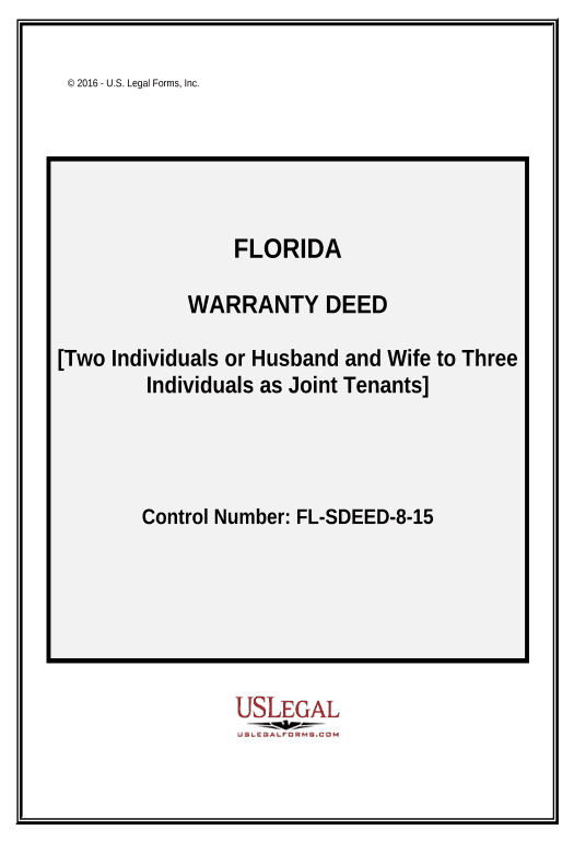Extract Warranty Deed from Two Individuals or Husband and Wife to Three Individuals as Joint Tenants with the Right of Survivorship - Florida Export to MySQL Bot