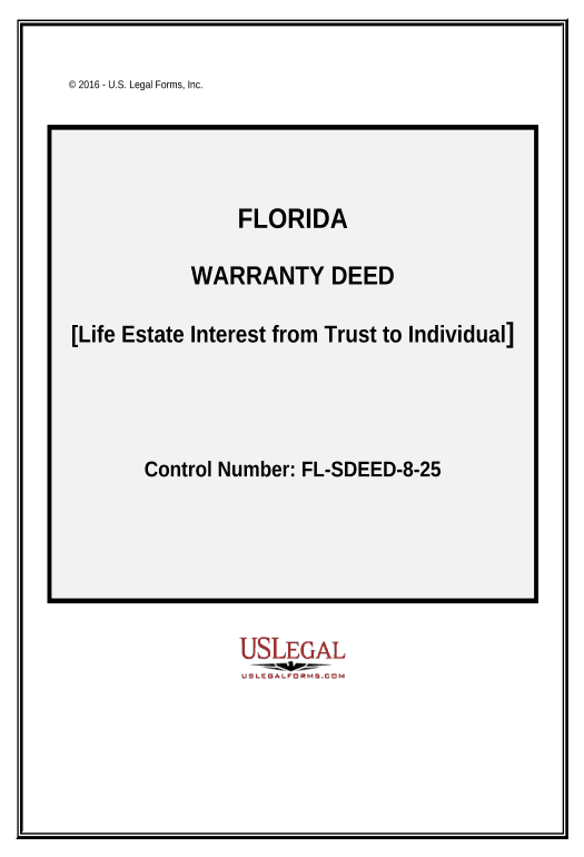 Arrange Warranty Deed for Life Estate Interest from Trust to Individual - Florida Export to Salesforce Bot