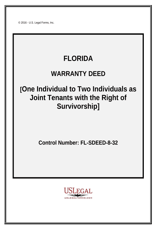 Update Warranty Deed - One Individual to Two Individuals as Joint Tenants with the Right of Survivorship - Florida Slack Notification Postfinish Bot