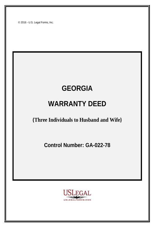 Archive Warranty Deed - Three Individuals to Husband and Wife - Georgia Pre-fill from Salesforce Record Bot