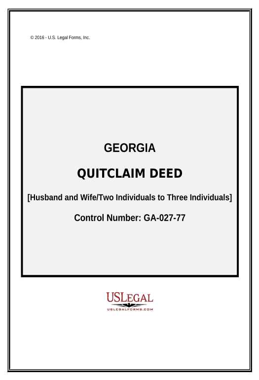 Extract Quitclaim Deed - Husband and Wife/Two Individuals to Three Individuals - Georgia Microsoft Dynamics