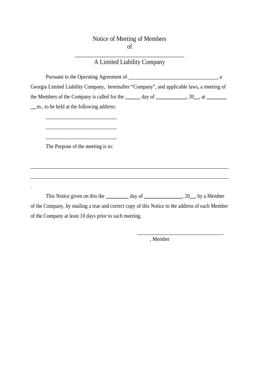 Archive LLC Notices, Resolutions and other Operations Forms Package - Georgia Pre-fill Document Bot