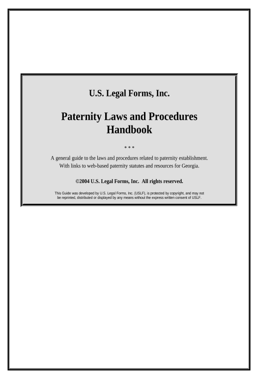 Extract Paternity Law and Procedure Handbook - Georgia