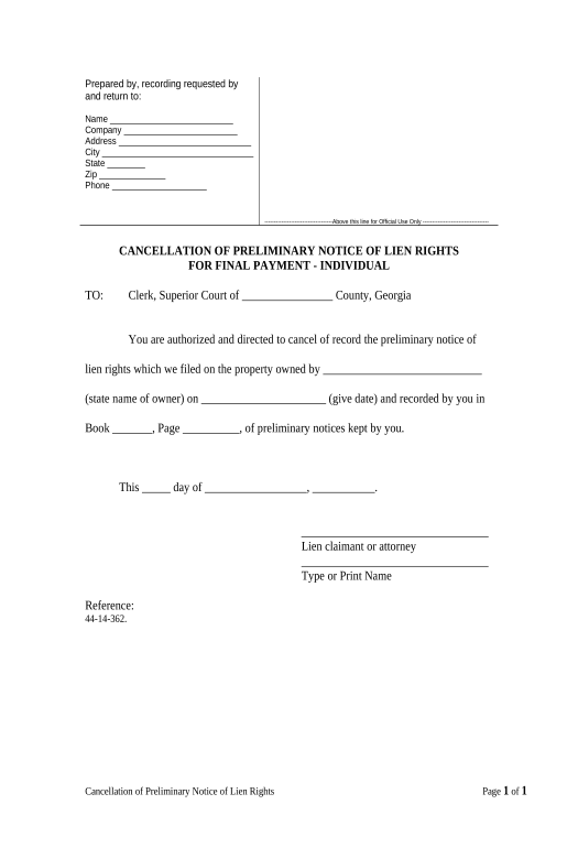 Synchronize cancellation notice form Pre-fill Document Bot