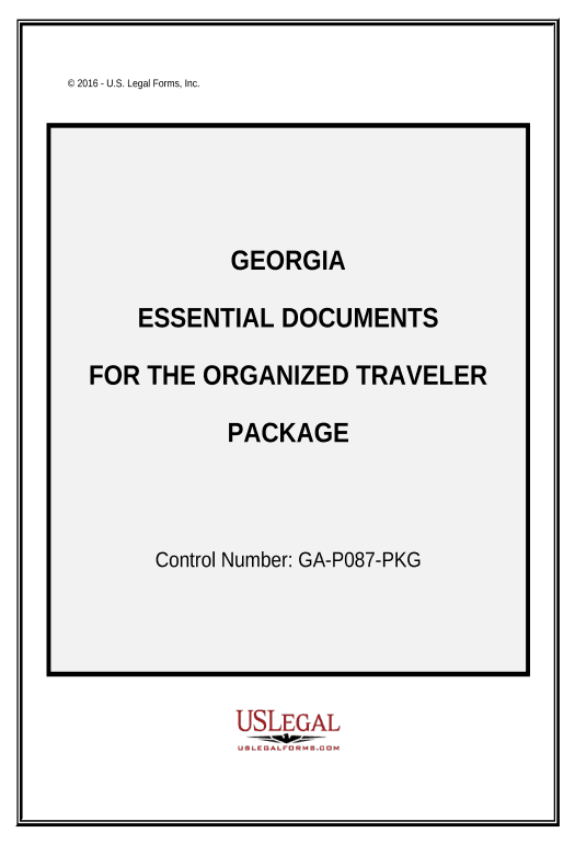 Update Essential Documents for the Organized Traveler Package - Georgia Set signature type Bot