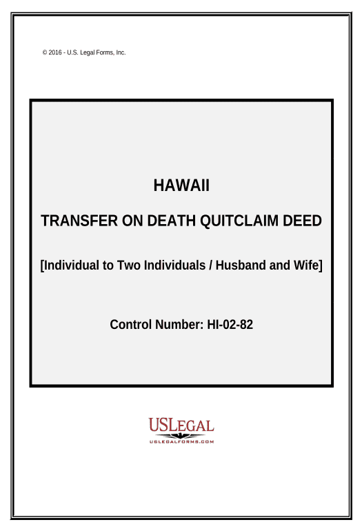Integrate Transfer on Death Quitclaim Deed from Individual to Two Individuals or Husband and Wife - Hawaii MS Teams Notification upon Opening Bot
