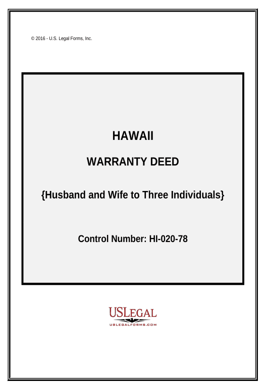 Synchronize Warranty Deed - Husband and Wife to Three Individuals - Hawaii Email Notification Postfinish Bot