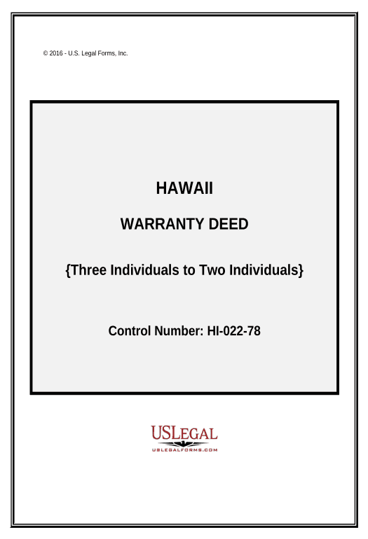 Export Warranty Deed - Three Individuals to Two Individuals - Hawaii Rename Slate Bot