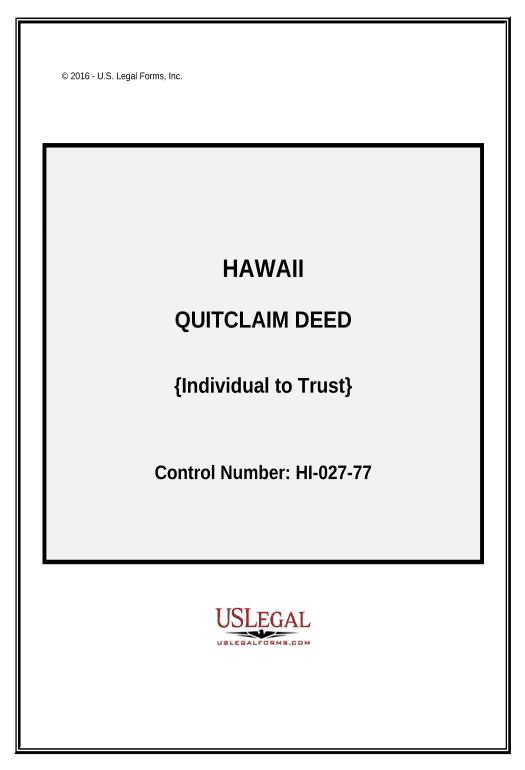 Export Quitclaim Deed from an Individual to a Trust - Hawaii Pre-fill Dropdowns from Office 365 Excel Bot
