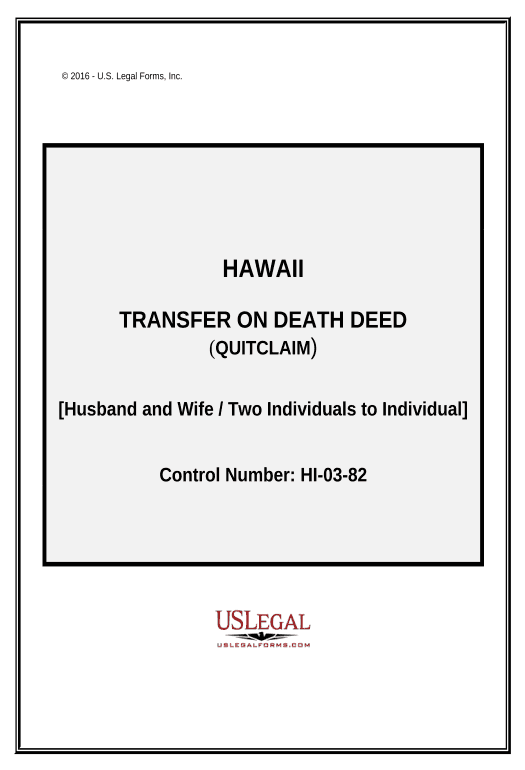 Update Transfer on Death Quitclaim Deed from Two Individuals or Husband and Wife to an Individual - Hawaii Rename Slate Bot