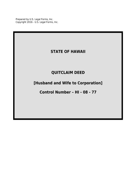 Extract Quitclaim Deed from Husband and Wife to Corporation - Hawaii Rename Slate document Bot