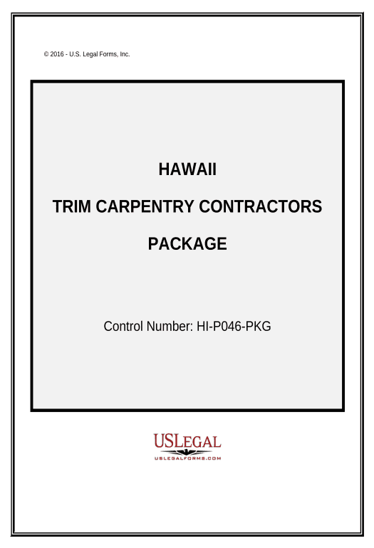 Update Trim Carpentry Contractor Package - Hawaii