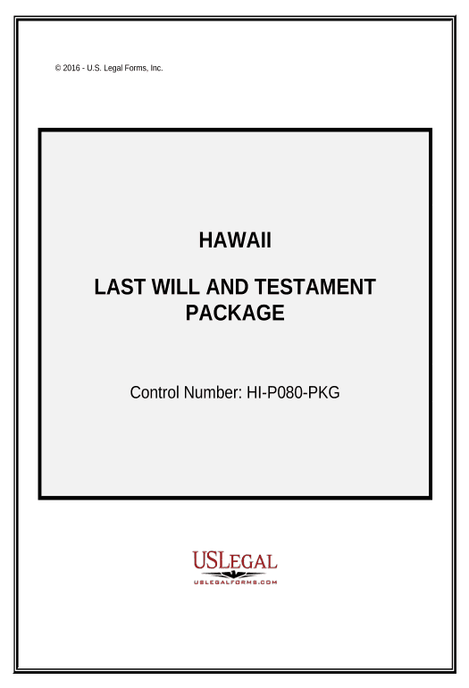 Arrange Last Will and Testament Package - Hawaii Pre-fill from Excel Spreadsheet Dropdown Options Bot
