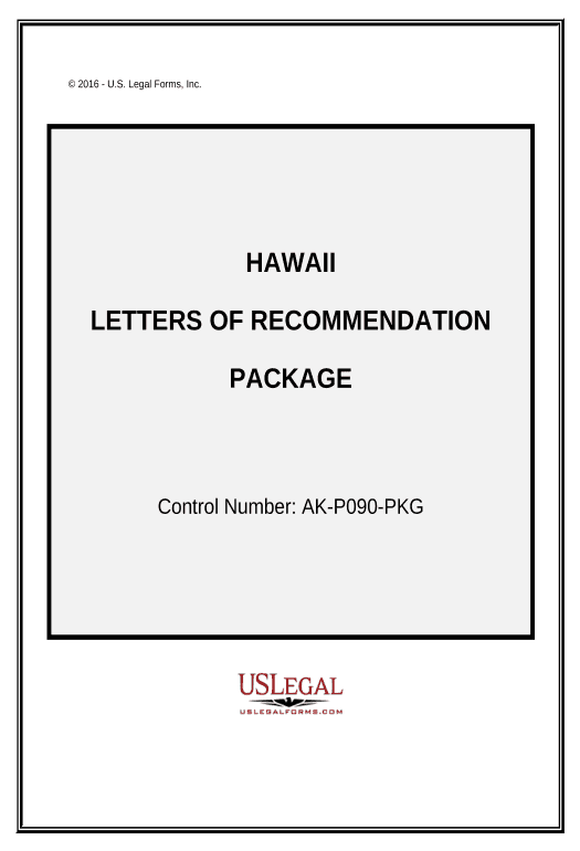 Pre-fill Letters of Recommendation Package - Hawaii