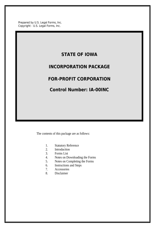 Export Iowa Business Incorporation Package to Incorporate Corporation - Iowa Rename Slate document Bot