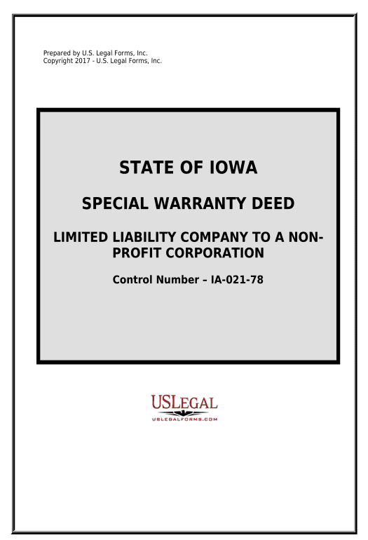 Integrate Special Warranty Deed from an LLC to a Non-Profit Corporation - Iowa Export to NetSuite Record Bot