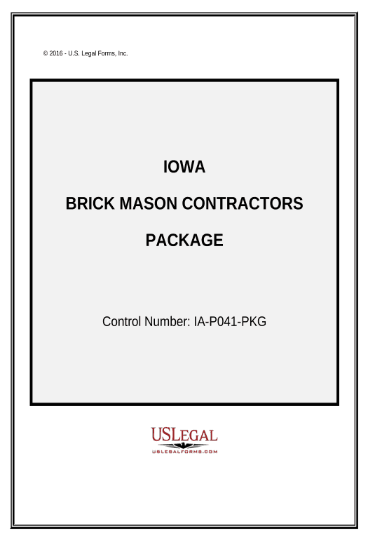 Pre-fill Brick Mason Contractor Package - Iowa Google Sheet Two-Way Binding Bot