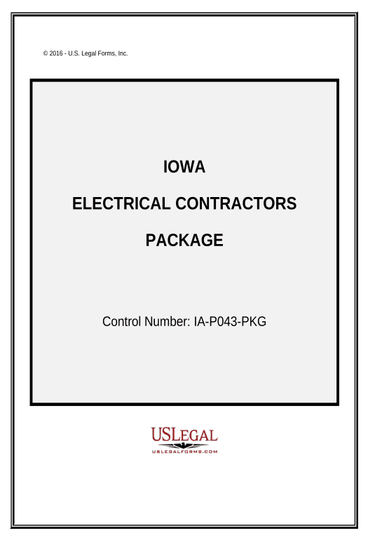 Arrange Electrical Contractor Package - Iowa Notify Salesforce Contacts