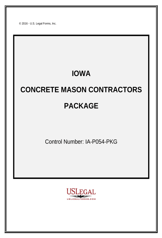 Synchronize Concrete Mason Contractor Package - Iowa Invoke Salesforce Process Bot