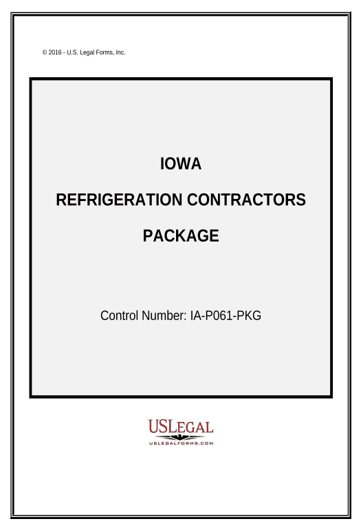 Incorporate Refrigeration Contractor Package - Iowa Pre-fill from Google Sheet Dropdown Options Bot
