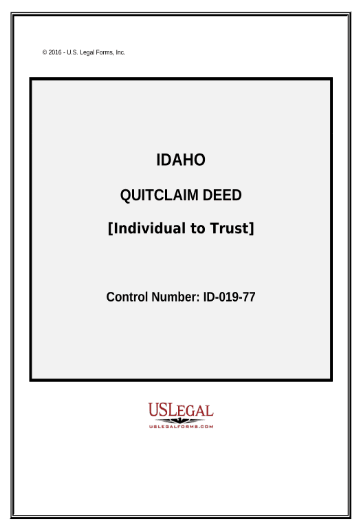 Archive Quitclaim Deed - Individual to Trust - Idaho Netsuite