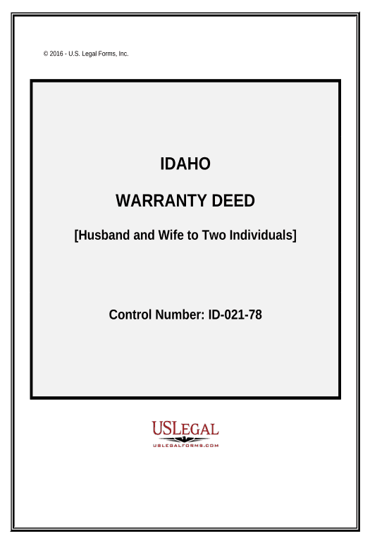 Integrate Warranty Deed - Husband and Wife to Two Individuals - Idaho Calculate Formulas Bot