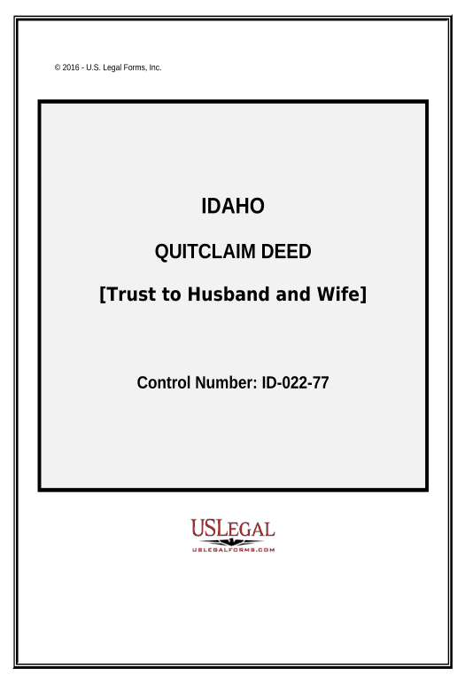 Archive Quitclaim Deed - Trust to Husband and Wife - Idaho Webhook Bot