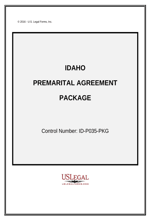 Export Premarital Agreements Package - Idaho