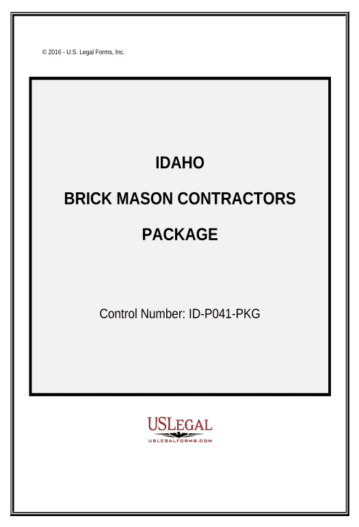 Manage Brick Mason Contractor Package - Idaho