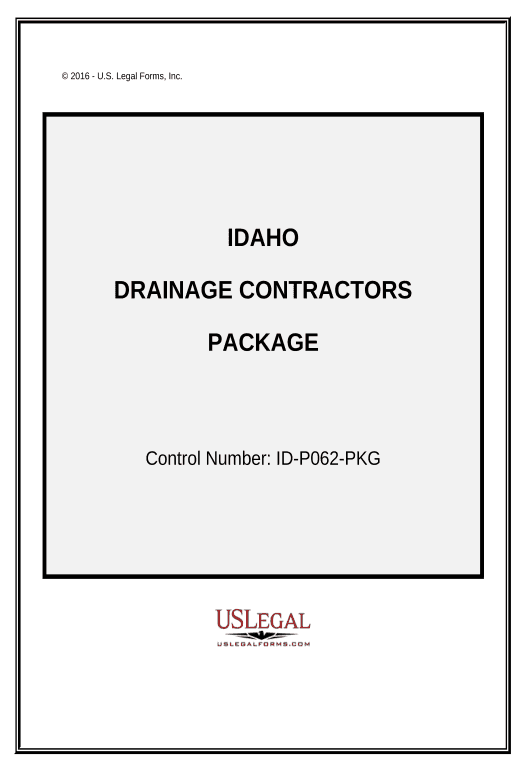 Arrange Drainage Contractor Package - Idaho Salesforce