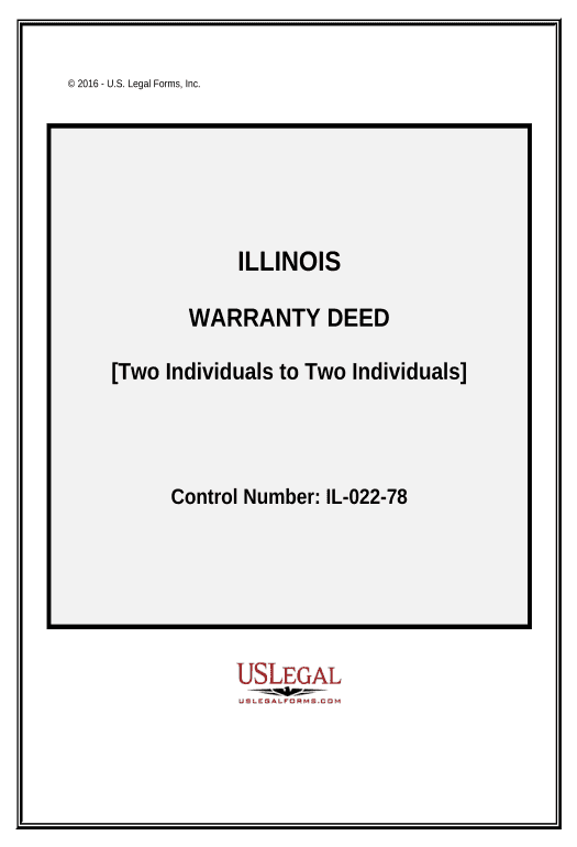 Export Warranty Deed - Two Individuals to Two Individuals - Illinois Pre-fill from MySQL Bot