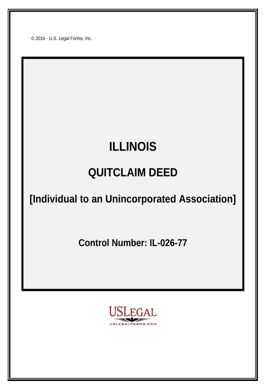 Update Quitclaim Deed - Individual to an Unincorporated Association. - Illinois Netsuite