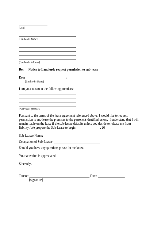 Extract Letter from Tenant to Landlord containing Request for permission to sublease - Illinois Export to Google Sheet Bot