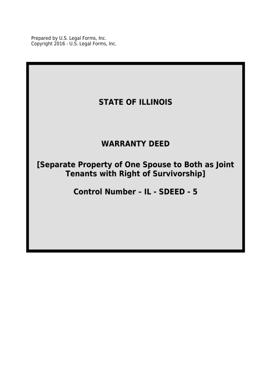 Synchronize Warranty Deed to Separate Property of One Spouse to Both Spouses as Joint Tenants - Illinois Text Message Notification Postfinish Bot