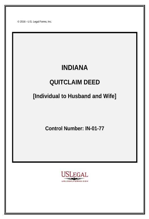 Export Quitclaim Deed from Individual to Husband and Wife - Indiana Pre-fill Slate from MS Dynamics 365 Records