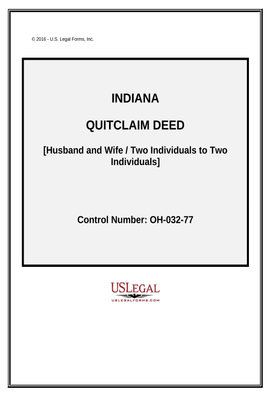 Automate Quitclaim Deed from Husband and Wife / Two Individuals to Two Individuals - Indiana Pre-fill from Excel Spreadsheet Bot