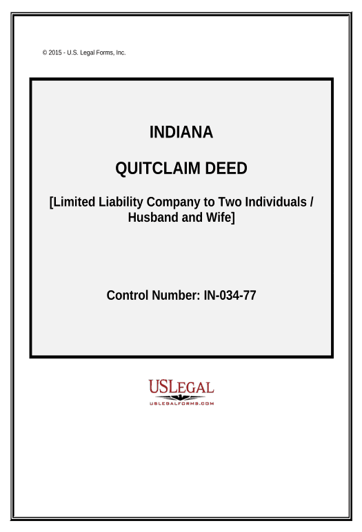 Pre-fill Quitclaim Deed from a Limited Liability Company to Two Individuals / Husband and Wife. - Indiana Box Bot