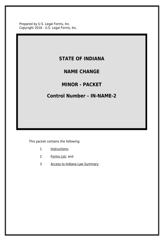 Synchronize Indiana Name Change Instructions and Forms Package for a Minor - Indiana Rename Slate Bot