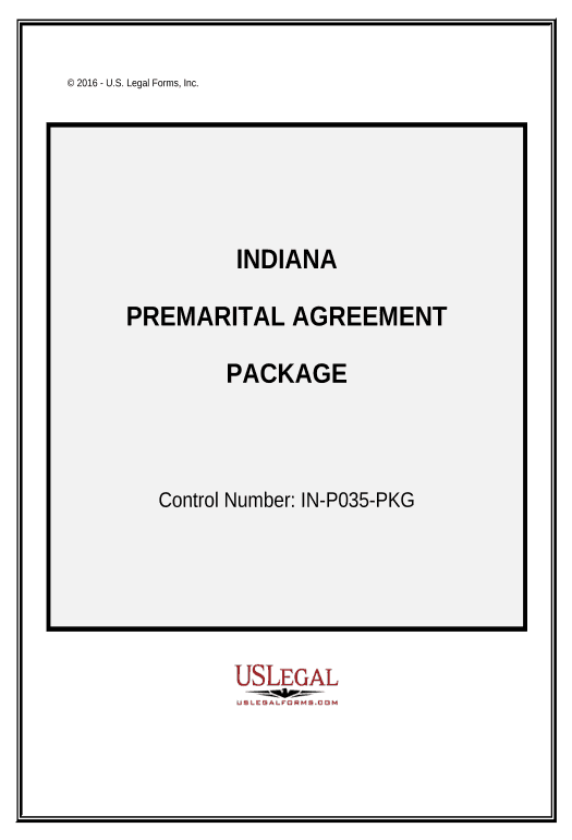 Arrange Premarital Agreements Package - Indiana Remind to Create Slate Bot