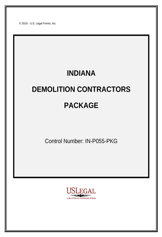 Incorporate Demolition Contractor Package - Indiana Salesforce