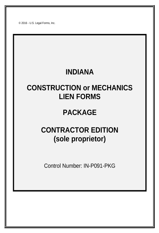Incorporate Indiana Construction or Mechanics Lien Package - Individual - Indiana Rename Slate Bot