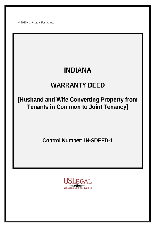 Synchronize Warranty Deed for Husband and Wife Converting Property from Tenants in Common to Joint Tenancy - Indiana SendGrid send Campaign bot