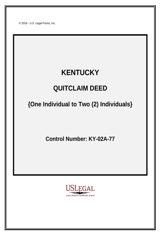 Arrange Quitclaim Deed from Individual to Two Individuals - Kentucky Add Tags to Slate Bot