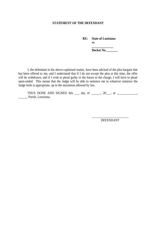 Pre-fill defendant plea bargain Text Message Notification Bot