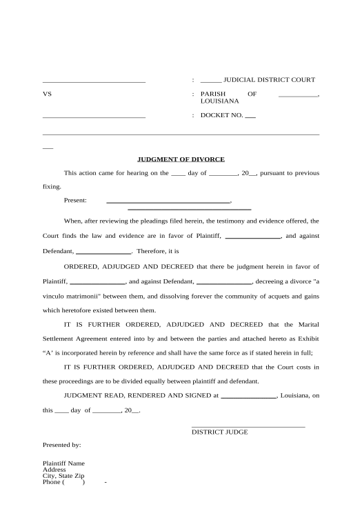 Integrate Judgment of Divorce for People with Adult Children - Louisiana MS Teams Notification upon Opening Bot