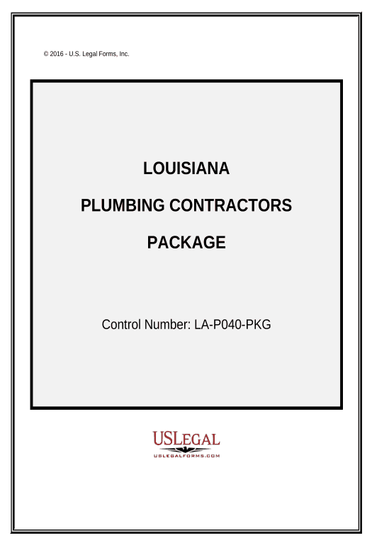 Arrange Plumbing Contractor Package - Louisiana OneDrive Bot