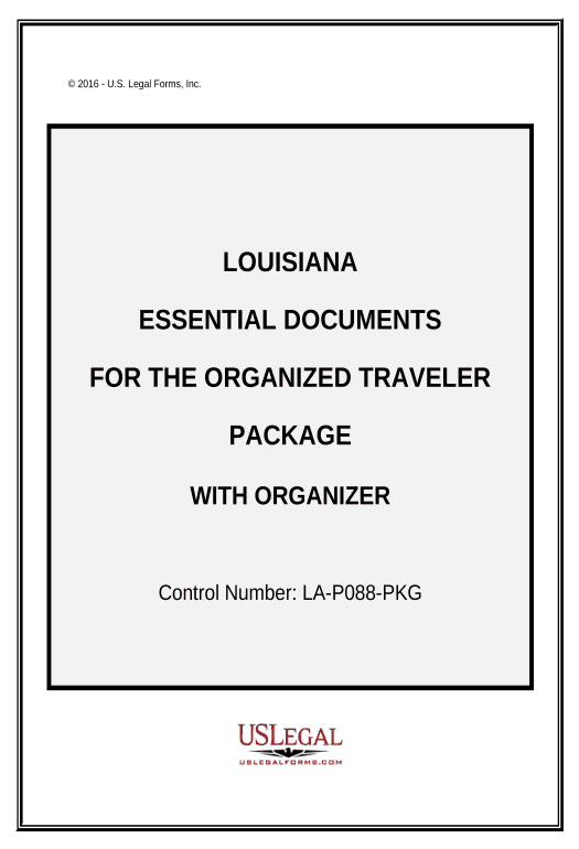 Incorporate Essential Documents for the Organized Traveler Package with Personal Organizer - Louisiana Slack Notification Postfinish Bot