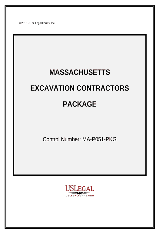 Manage Excavation Contractor Package - Massachusetts